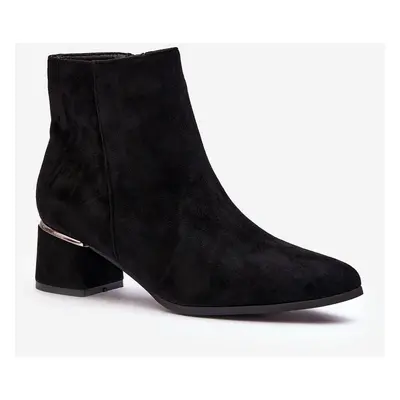 Women's suede boots with high heels black Mebassa