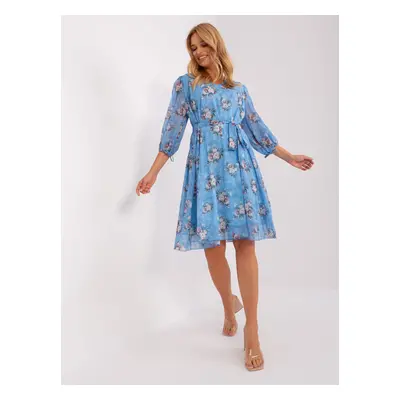 Blue oversize dress with floral print