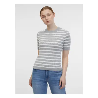 Orsay Light Grey Women's Striped Knit Top - Women's