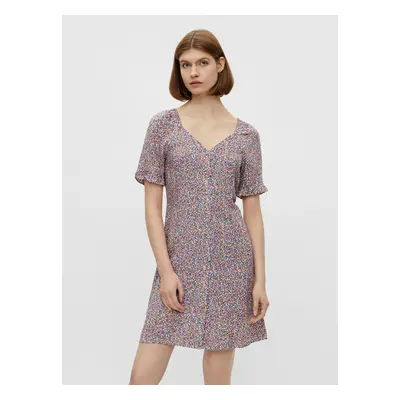 Purple Floral Dress with Ties Pieces Timberly - Women