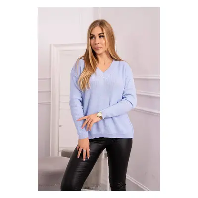 Blue sweater with V-neck