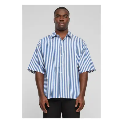 Men's short-sleeved shirt Striped Summer white/blue