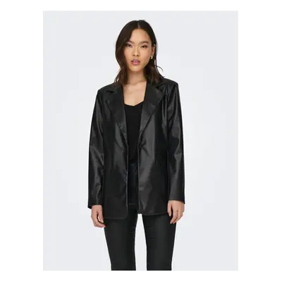 Black women's faux leather jacket JDY Fox - Women