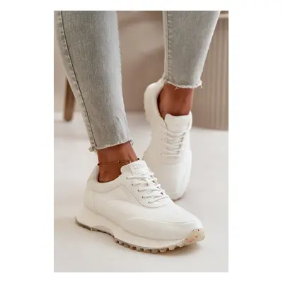 Women's sneakers sports shoes made of eco leather Big Star Hi-Poly System white