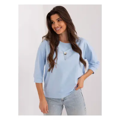 Light Blue Oversize Women's Casual Blouse