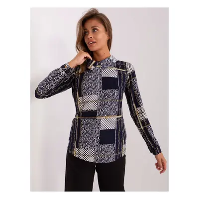 Dark blue shirt with print and collar