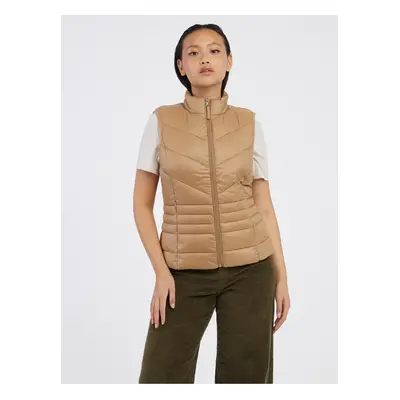 Beige women's quilted vest VERO MODA Sorayasiv - Women