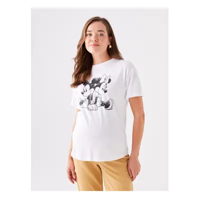 LC Waikiki Crew Neck Disney Printed Short Sleeve Maternity T-Shirt