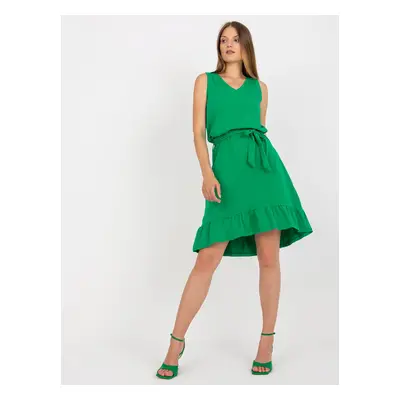 Basic green dress with RUE PARIS tie