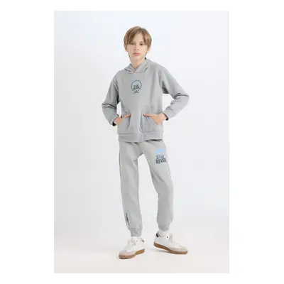 DEFACTO Boy's Printed Tracksuit Bottoms with Elastic Waistband