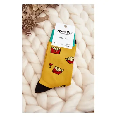 Men's French Fries Socks - Yellow