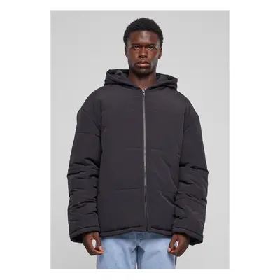 Men's Block Puffer Hooded Jacket Black