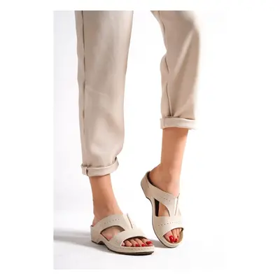 Capone Outfitters Capone Z0426 Beige Women's Comfort Anatomic Slippers