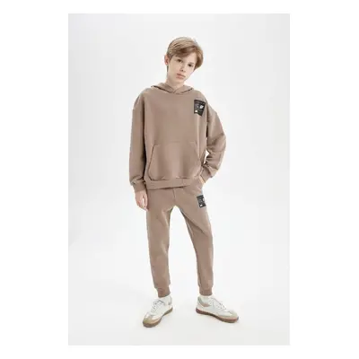 DEFACTO Boys Woven Labeled Elastic Waist Leg Pocket School Jogger Sweatpants