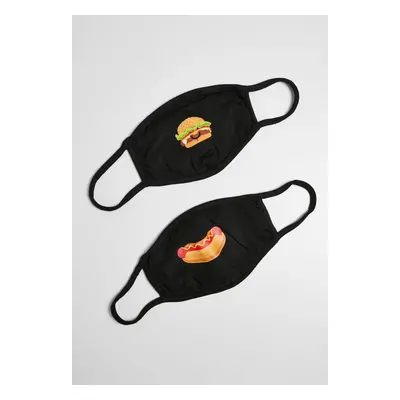 Burger and Hot Dog Face Mask Pack Black