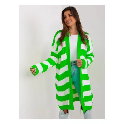 Fluo green and white oversize cardigan