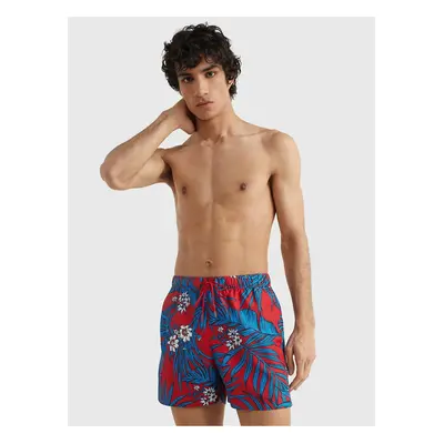 Blue and Red Mens Patterned Swimwear Tommy Hilfiger Drawstring Prin - Men