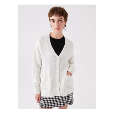 LC Waikiki V-nyakú sima hosszú ujjú Oversize női kötöttáru Cardigan