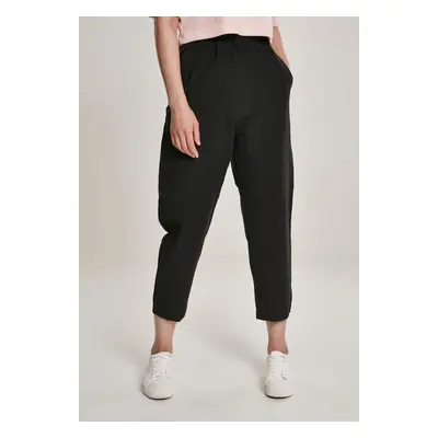 Women's cropped high-waisted trousers black