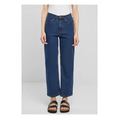 Women's Cropped Straight Leg Jeans - Navy Blue