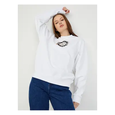 White women's oversize sweatshirt Diesel Felpa - Women