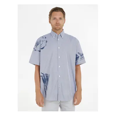 Blue Mens Patterned Shirt Tommy Hilfiger - Men