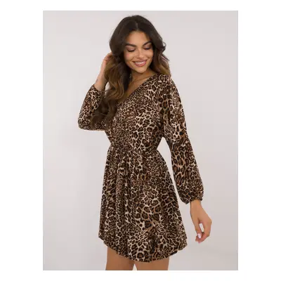 Beige and black leopard print dress