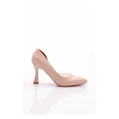 DGN 0653-22y Women's Pointed Toe, Low-cut, Side Transparent Long Heeled Shoes