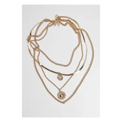 Flat layering necklace - gold colors