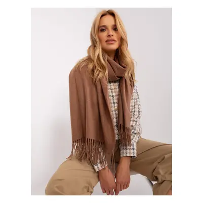 Brown knitted women's scarf