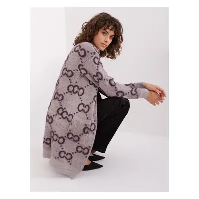 Dark purple viscose cardigan