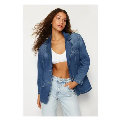 Trendyol Blue Blazer Denim Jacket