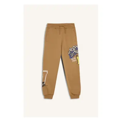 DEFACTO Boy Printed Thick Sweatpants with Elastic Waistband