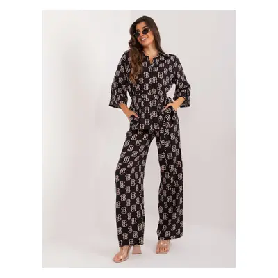 Black two-piece summer viscose set