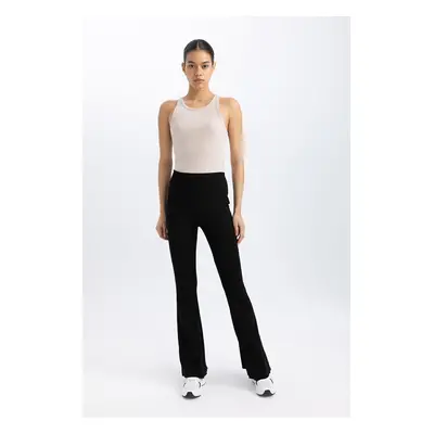 DEFACTO Fit Flare Fit Flare Leg Standard Length Ribbed Trousers