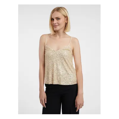 Orsay Women's Tank Top with Sequins in Gold - Women's