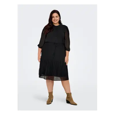 Black women's pleated dress ONLY CARMAKOMA Piona - Women