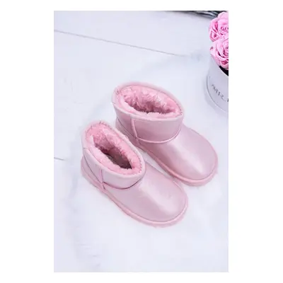 Warm Kids Snow Boots with Fur Pink Scooby