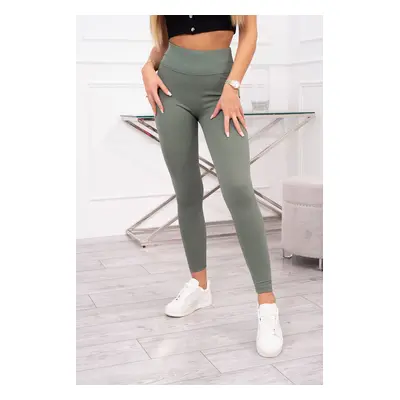 Striped leggings trousers dark mint