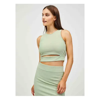 Light Green Crop Top with Slit Pieces Sara - Women