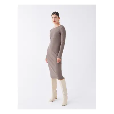 LC Waikiki Crew Neck Straight Long Sleeve Women's Dress