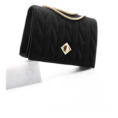 Marjin Women's Gold-colored Chain Shoulder Bag Delbin Black Suede