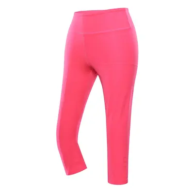 Women's quick-drying capri leggings ALPINE PRO NORVA neon knockout pink