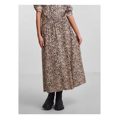 Black-brown Patterned Midi Skirt Pieces Nya - Women