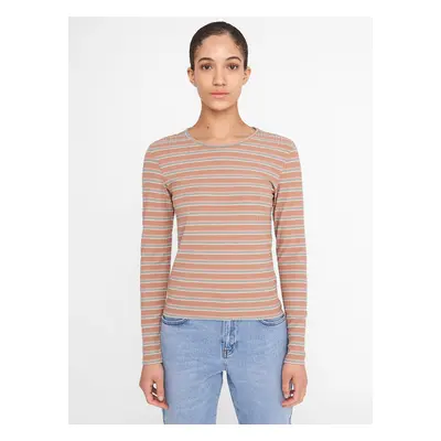 Brown Striped T-Shirt Noisy May Stevie - Women