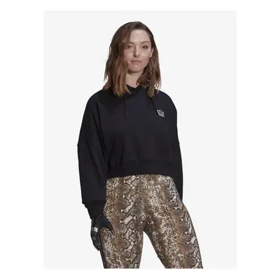 adidas Originals Black Womens Cropped Hoodie - Womens