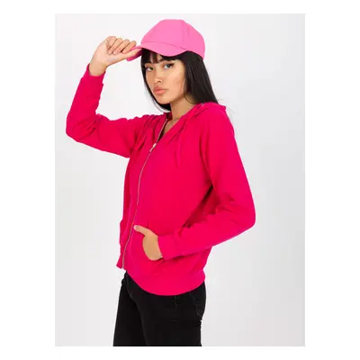 Basic fuchsia sweatshirt with pockets