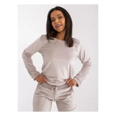 Light grey velour set with pockets Clarisa RUE PARIS