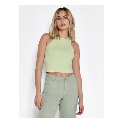 Light Green Ribbed Cropped Tank Top Noisy May Ribella - Women