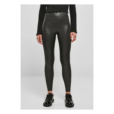 Women's high-waisted glamour leggings, bright black